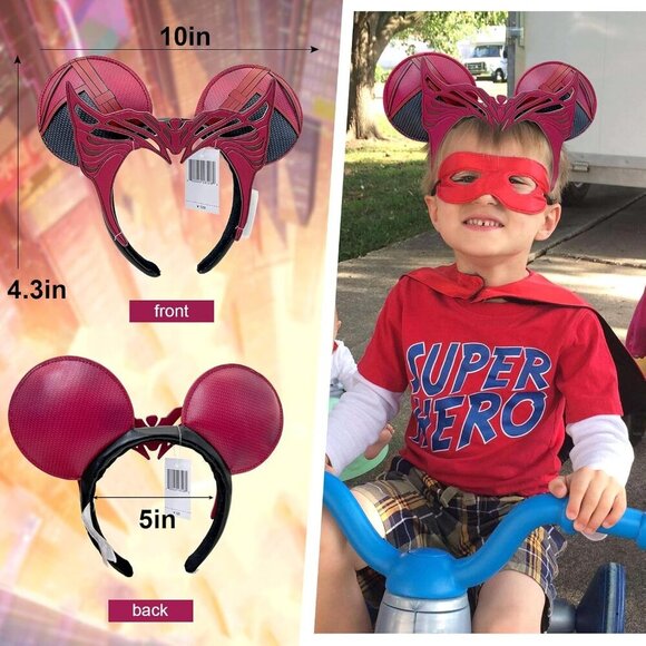 Halloween Mouse Ear Headbands Red Cosplay Hair Accessories for Women Girls